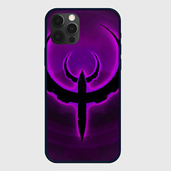Чехол для iPhone 12 Pro Quake фиолетовый, цвет: 3D-черный