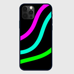 Чехол для iPhone 12 Pro Абстракция три полосы, цвет: 3D-черный