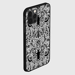 Чехол для iPhone 12 Pro Bats and moths - gothic pattern, цвет: 3D-черный — фото 2