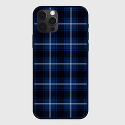 Чехол iPhone 12 Pro Шотландка тёмно-синий