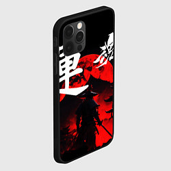 Чехол для iPhone 12 Pro Японский самурай и красная луна, цвет: 3D-черный — фото 2