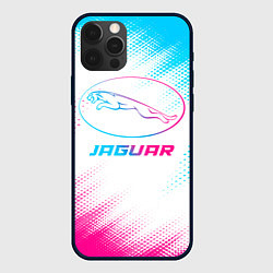 Чехол для iPhone 12 Pro Jaguar neon gradient style, цвет: 3D-черный