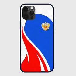 Чехол iPhone 12 Pro Герб РФ - white sport