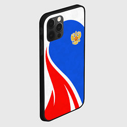Чехол для iPhone 12 Pro Герб РФ - white sport, цвет: 3D-черный — фото 2
