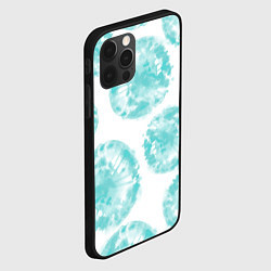 Чехол для iPhone 12 Pro Акварельные голубые био формы, цвет: 3D-черный — фото 2