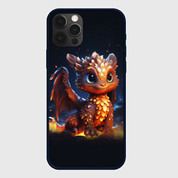 Чехол для iPhone 12 Pro Котик дракоша, цвет: 3D-черный
