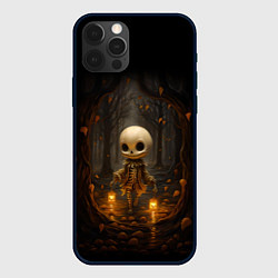 Чехол для iPhone 12 Pro Призрак в лесу - скелет, цвет: 3D-черный