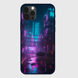 Чехол iPhone 12 Pro Неоновый город киберпанк