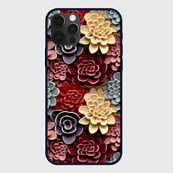 Чехол для iPhone 12 Pro Объёмные цветы суккулента, цвет: 3D-черный