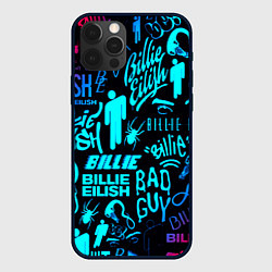 Чехол iPhone 12 Pro Billie Eilish neon pattern