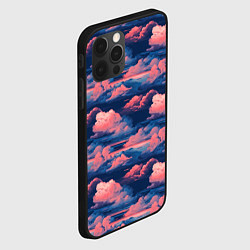 Чехол для iPhone 12 Pro Волшебные сине розовые облока, цвет: 3D-черный — фото 2