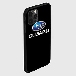 Чехол для iPhone 12 Pro Subaru sport auto car, цвет: 3D-черный — фото 2