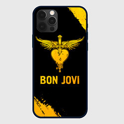 Чехол iPhone 12 Pro Bon Jovi - gold gradient