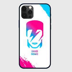 Чехол iPhone 12 Pro David Bowie neon gradient style