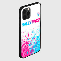 Чехол для iPhone 12 Pro Sally Face neon gradient style: символ сверху, цвет: 3D-черный — фото 2