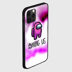 Чехол для iPhone 12 Pro Among us game pink, цвет: 3D-черный — фото 2