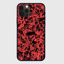Чехол iPhone 12 Pro Каменная текстура коралловый