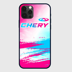 Чехол iPhone 12 Pro Chery neon gradient style: символ сверху