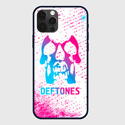 Чехол iPhone 12 Pro Deftones neon gradient style