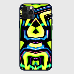 Чехол iPhone 12 Pro Mirror abstract composition - неон