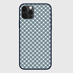 Чехол для iPhone 12 Pro Бело-серый узор в клетку, цвет: 3D-черный