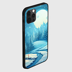 Чехол для iPhone 12 Pro Новогодний пейзаж природа, цвет: 3D-черный — фото 2