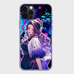 Чехол для iPhone 12 Pro Шинобу Кочо и граффити, цвет: 3D-светло-сиреневый