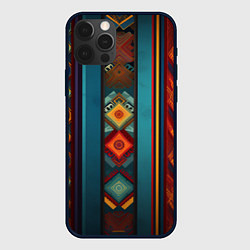 Чехол iPhone 12 Pro Этнический орнамент в вертикальную полоску