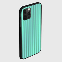 Чехол для iPhone 12 Pro Мятный полосатый, цвет: 3D-черный — фото 2