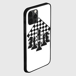 Чехол для iPhone 12 Pro Шахматная доска и фигуры, цвет: 3D-черный — фото 2
