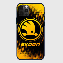 Чехол iPhone 12 Pro Skoda - gold gradient