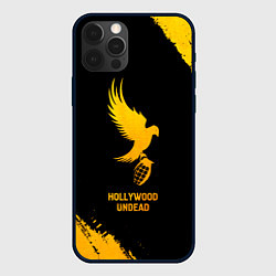 Чехол iPhone 12 Pro Hollywood Undead - gold gradient