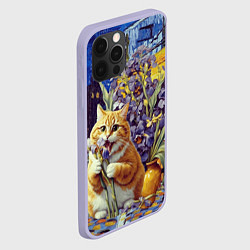 Чехол для iPhone 12 Pro Толстый рыжий кот Ван Гога, цвет: 3D-светло-сиреневый — фото 2