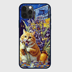 Чехол для iPhone 12 Pro Толстый рыжий кот Ван Гога, цвет: 3D-черный