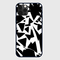 Чехол iPhone 12 Pro Абстрактная чёрно-белая композиция