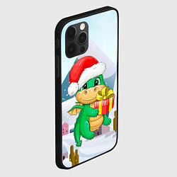 Чехол для iPhone 12 Pro Новогодний дракон новый год, цвет: 3D-черный — фото 2