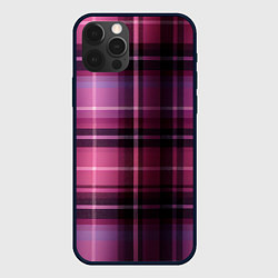 Чехол iPhone 12 Pro Фиолетовая шотландская клетка
