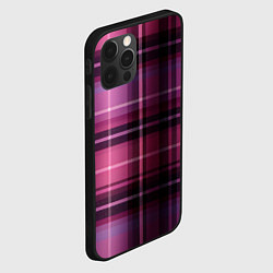 Чехол для iPhone 12 Pro Фиолетовая шотландская клетка, цвет: 3D-черный — фото 2