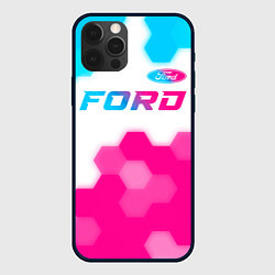 Чехол iPhone 12 Pro Ford neon gradient style посередине