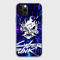 Чехол для iPhone 12 Pro Cyberpunk 2077: samurai blue, цвет: 3D-светло-сиреневый