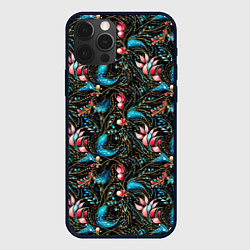 Чехол iPhone 12 Pro Узор из страз на темном фоне