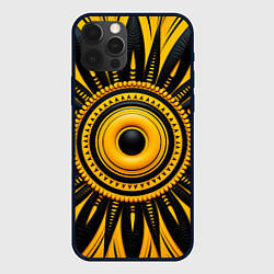 Чехол для iPhone 12 Pro Желто-черный узор в африканском стиле, цвет: 3D-черный