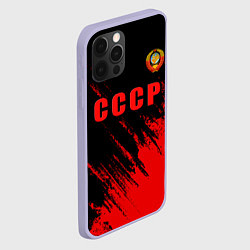 Чехол для iPhone 12 Pro СССР герб брызги красок, цвет: 3D-светло-сиреневый — фото 2