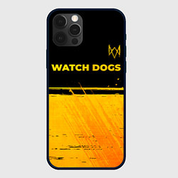 Чехол iPhone 12 Pro Watch Dogs - gold gradient посередине
