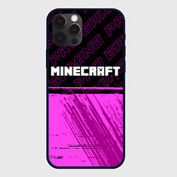 Чехол для iPhone 12 Pro Minecraft pro gaming посередине, цвет: 3D-черный