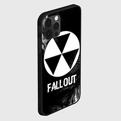 Чехол для iPhone 12 Pro Fallout glitch на темном фоне, цвет: 3D-черный — фото 2