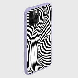 Чехол для iPhone 12 Pro Цвета зебры оптическая иллюзия, цвет: 3D-светло-сиреневый — фото 2