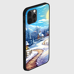 Чехол для iPhone 12 Pro Новогоднее настроение пейзаж, цвет: 3D-черный — фото 2