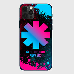 Чехол iPhone 12 Pro Red Hot Chili Peppers - neon gradient