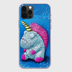 Чехол для iPhone 12 Pro Единорог игрушечный, цвет: 3D-светло-сиреневый